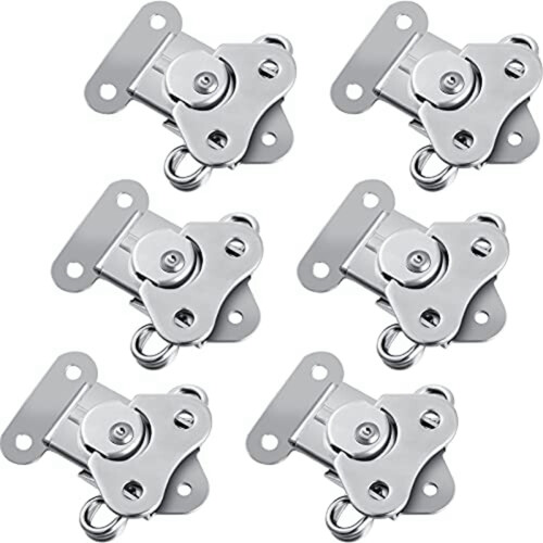 304 Stainless Steel Draw  Butterfly with Keeper and Spring Twist Lock for Case, Assembling Boxes, (6 Pieces)