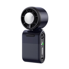 (Black) Rechargeable Mini Cooling Fan 5 Speeds Personal Pocket Fan with LED Display