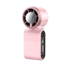 (Pink) Rechargeable Mini Cooling Fan 5 Speeds Personal Pocket Fan with LED Display