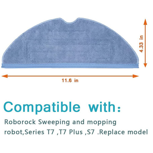 4Pcs Vacuum Mop Replacement Pads for  T7 T7  S7 Reusable Floor Expert Wet Replacement Microfiber Soft Pad 1
