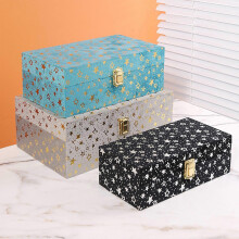 (L) Chic Wood Container with Gentle Interior Practical Storage Case Perfect for Organizing Accessories and Beauty Items S