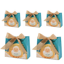 (Green) 50pcs Eid Mubarak Gift Bags Festival Bags Ornament Treat Bags with Ribbon Bows Decors for Celebration Party Supplies Blue