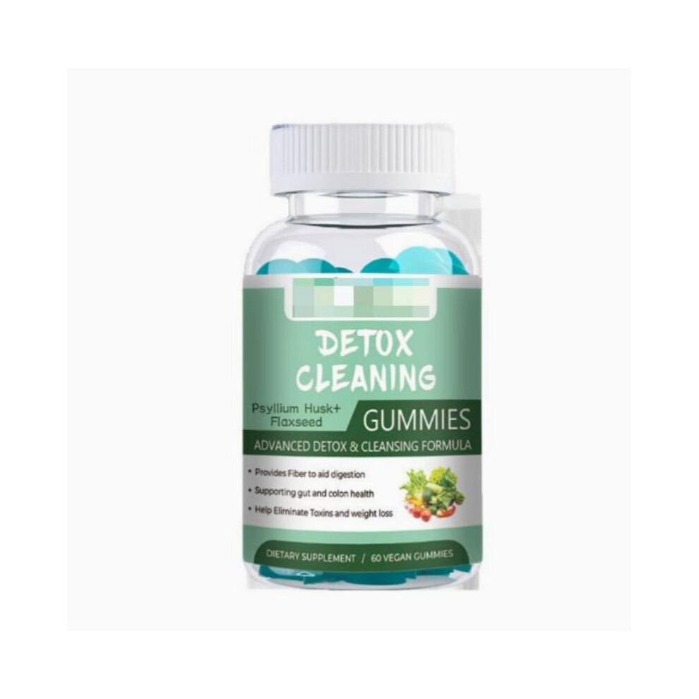 (60 Count (Pack of 2)) Detox Cleaning Gummies with Psyllium Husk & Flaxseed, Gut & Colon Health, Digestive Support & Toxin Elimination