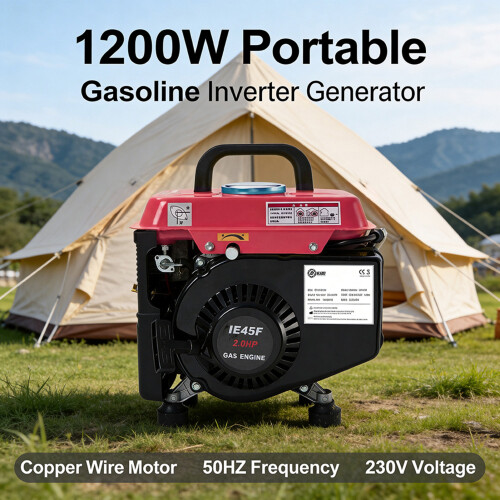 Living And Home 1200W Portable 2-Stroke Petrol Inverter Generator 1