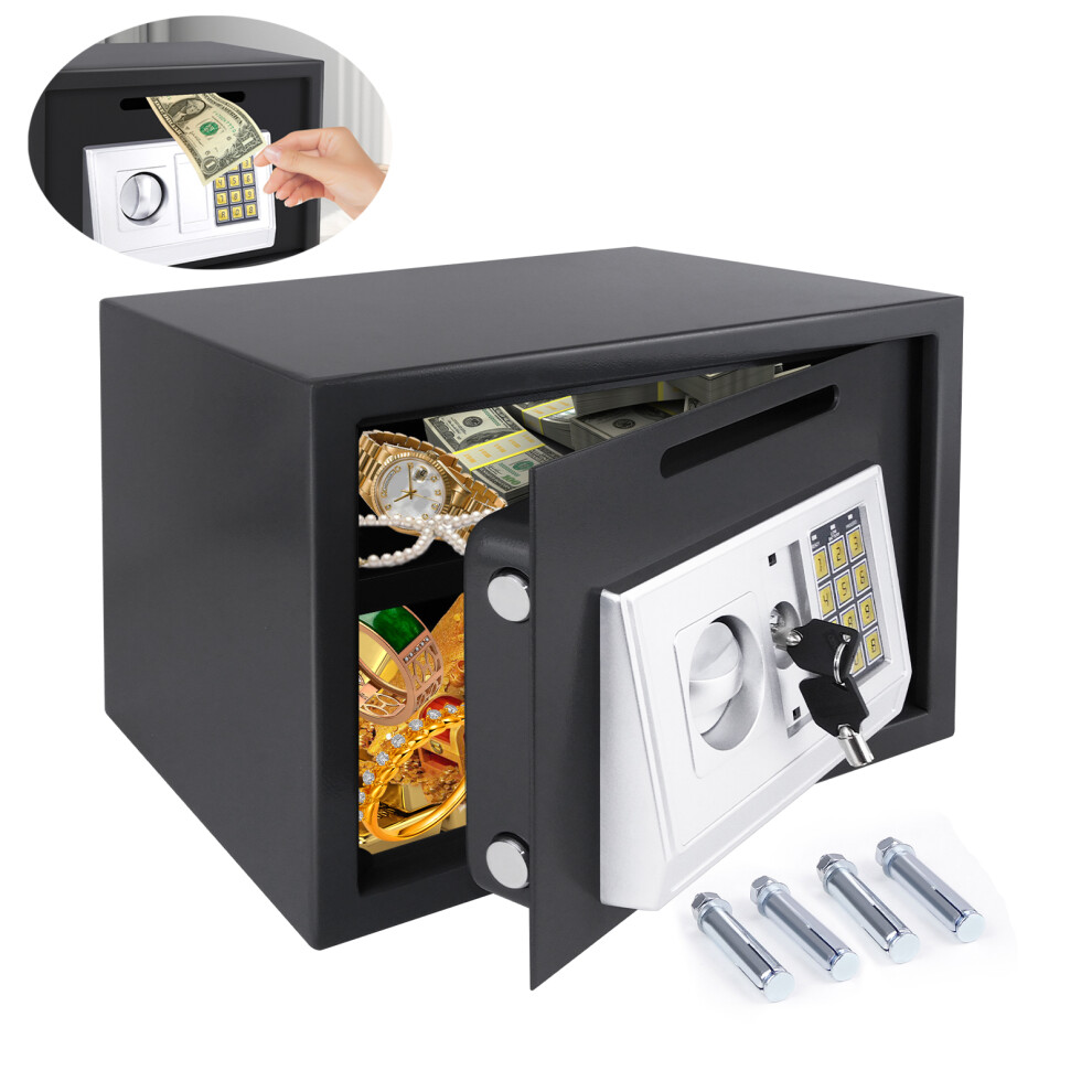 16L Home Digital Safe Electronic Cabinet Safes Cash Box Wall Safes With Key, High Security Home Safe Steel Construction, For Home, Office, Hotel 727277951858