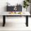 AINPECCA AINPECCA 150cm Dining Table Marble Effect Beige Top for 4-6 Seaters 1