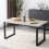 AINPECCA AINPECCA 150cm Dining Table Marble Effect Beige Top for 4-6 Seaters 2