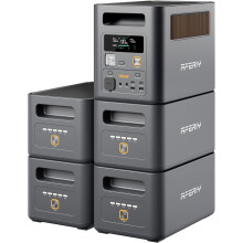 AFERIY 1800W Portable Power Station 5120Wh, 4 Battery Extra LiFePO4 Solar Generator & 1H Fast Charging, 9 Outputs, with App