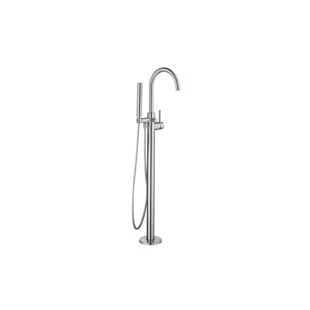 Glacier Bay Dorind Single-Handle Freestanding Tub Faucet Floor Mounted With Handheld Hand Shower In Brushed Nickel 7433122531597