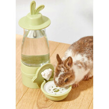 (White) Rabbits Water Feeder Rabbits Automatic Feeder Water Rabbits Water Dispenser Rabbits Feeding Watering Pet Feeder Cage Mount White