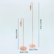 (20cm, Gold) Photo Holder with Clips Note Holder Place Card Holder Photo Stand Memo Holder Clips Place Card Holder for Cards silver 30cm