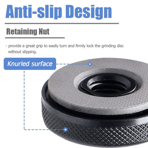 M14 Thread Angle Grinder Clamping Nut, Quick Release Nut Replacement Fast Locking Retaining Flange Nut - Black 2