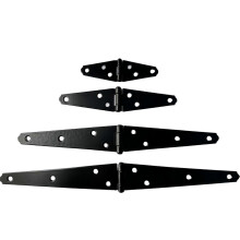 (6) Black Shed Door Gate Hinges with Screws Heavy Duty Strap Hinges Replacement for Fence Wood Gate Cabinet Door Enduring 2