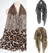 (Style 12) Trendy Leopard Print Wrap Shawl Comfortable and Soft Winter Neck Scarf Polyester Accessory For Travel or Casual Outings