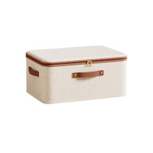 Opvouwbare Linnen Opbergdoos met Deksel - Grote, Stofvrije Organizer voor Thuis 30x20x14cm