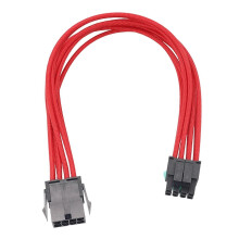 (Black and red) 8Pin CPU Power Extension Cord with Fire Resistant Sleeve Enhances Stability for CPU Video Card High Conductivity White