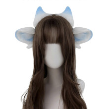 (Blue and white) Elastic Ears Headband Festival Costume Headband Masquerades Hairpiece for Cosplay and Party Wear  Camel white
