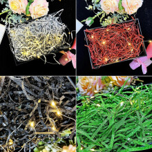 (Brown) DIY Paper Chip Gift Box Filling Material Shredded Crinkle Paper Confetti Velvet red