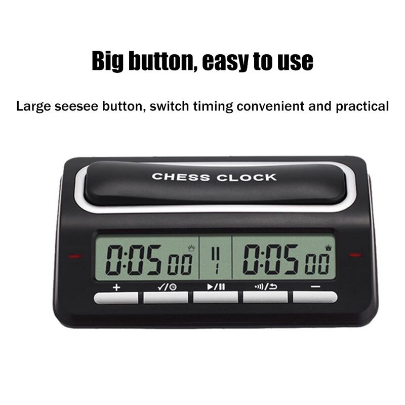 Horloge D'échecs Numérique Yuanpgky – Modes Basic/Delay/Bonus/Byo-yomi – écran Grand – économique – 2 Piles AAA