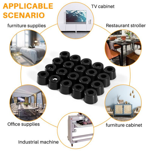 Rubber Anti Vibration Isolator Absorber Base Foot Pad 20Pcs Black 2