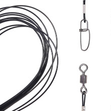 (Black) 10pcs High Strength Fishing Wire Leader Line Rig Stainless Leader Fishing Leaders Fishing Rigs for Lures Baits Hooks  Green