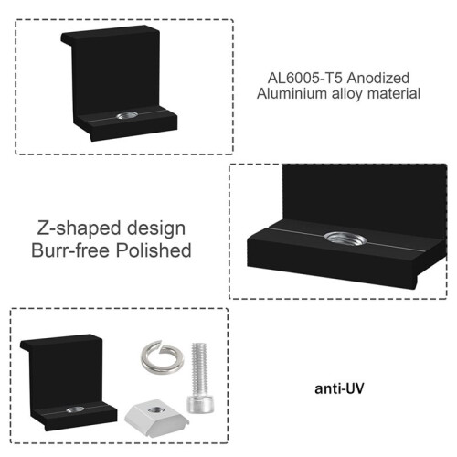 12 Pack Solar Module Holder End Clamp, End Clamp for Mounting Solar Panel, Side Clamp for PV Solar Module Fixings 30Mm 1