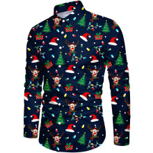 Chemise de Noël pour Homme Renne Motif Manche Longue Manches Longues Confortable Style XL — vetement festif homme