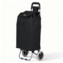 VOUNOT 59L Lightweight Shopping Trolley with 2 Wheels Grocery Cart, Black