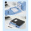 (55mm, blue) File Box File Folder Document Bag Large Capacity Storage Folder Document Organizers for School  blue 22mm 1
