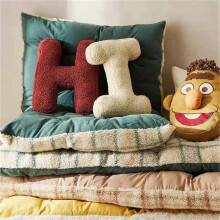(N models) Alphabets Letter Throw Pillow Cushions for Sofa, Soft Plushes Decorative Pillowcase, Removable Cover, Multiple Color T style