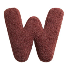 (W style) Alphabets Letter Throw Pillow Cushions for Sofa, Soft Plushes Decorative Pillowcase, Removable Cover, Multiple Color T style