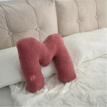 (Z style) Alphabets Letter Throw Pillow Cushions for Sofa, Soft Plushes Decorative Pillowcase, Removable Cover, Multiple Color T style