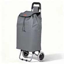 VOUNOT 59L Lightweight Shopping Trolley with 2 Wheels Grocery Cart, Grey