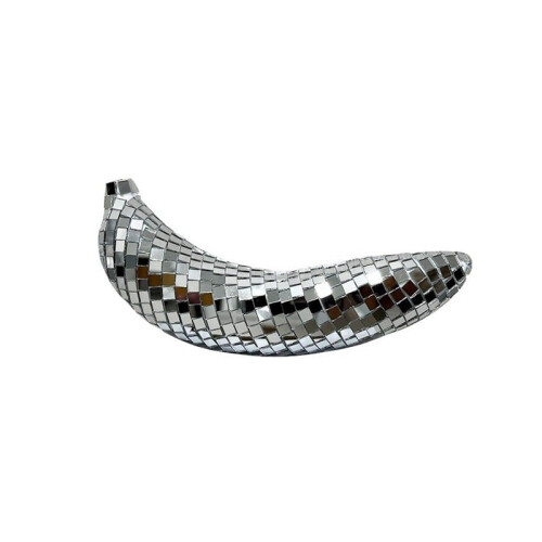 Disco  Banana Shape  Home Decor Table Bar Stage Rotating Disco Fruit Decoration Accessories Silver