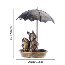 (C) Heavy Dutys Animal Bird Feeders Weather Resistant Umbrellas Design Metal Hanging Decoration For Garden Patioes Birdwatch Multicolor