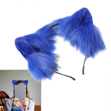 (Style 10) 2Pcs Animal Ear Hair Hoop and Animal Tail Pendant Keychain Set, Key Holder Purse Bag Charm Keychain, Animal Dress up Set