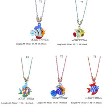 (Style 3) Elegant Fish Pendant Necklace Adjustable Chain Necklace Glass Charm Necklace Fashion Accessory Present for Women