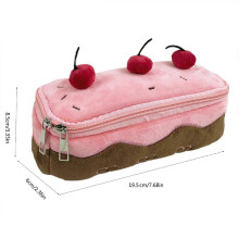 (4) Fruit Cake Pencil Pouches Big Capacity Pencil Case Travel Makeup Bag for Children Student Women School Office Travel Multicolor