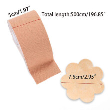 Women Breast Lift Boob Tape with 5 Pairs Disposable Nipple Cover Invisible Bra Self Adhesive Push Up Sexy Backless Strapless Pasties for A-E Cup