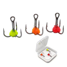Pack of 3 Glowing Fishing Hooks Designs Like Fish Eggs For Enhanced Attraction L