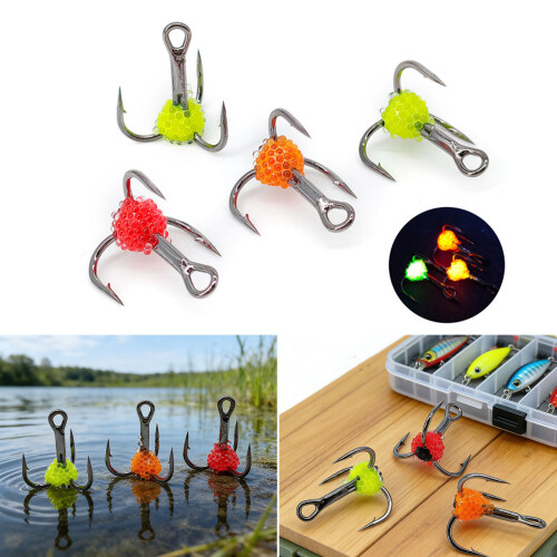 3Pcs Sharply Glowing Hooks Mimicking Fish Eggs For Effective Ice Angling S 2