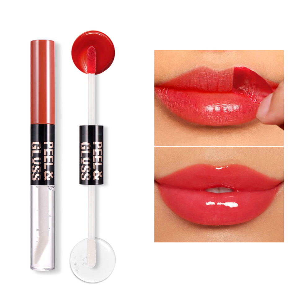 Peels Off Waterproof Matte Lip Glossy Double Ended Quick Application Hydrating 04
