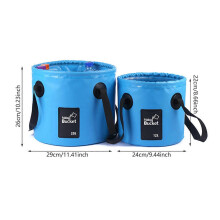 (Army Green 20L) Colorful Fishing Fish Bucket PVC Bucket Fishing Accessory Bag Fishing Tackle Water Container Nylon Braided Handle Bucket