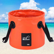 (Yellow 20L) Colorful Fishing Fish Bucket PVC Bucket Fishing Accessory Bag Fishing Tackle Water Container Nylon Braided Handle Bucket