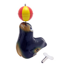 Old Fashioned Mechanical Sea Lions WindUp Toy Craft Tinplate Toy Collectible Gift