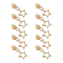 10Pcs #3 #5 Stars Pulls for Nylon Coil Zippers Zipper Slider for Luggages Light gold 5
