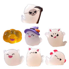 Miniature Glowing Ghostly Dolls 7Pcs Halloweens Glowing in Dark Ghostly Figurines for Indoor and Outdoor Decoration