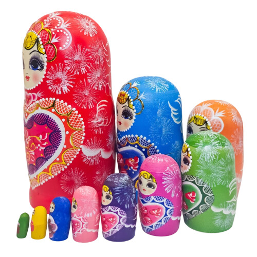 Multi Functional Nesting Toy Wooden 10 Layers Matryoshka Russian Nesting Doll