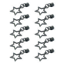 10Pcs #3 #5 Stars Pulls for Nylon Coil Zippers Zipper Slider for Luggages Purse Black 3