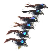 6pcs Metal Bead Nymph Fly Lures Baits For Fast Sinking And Improved Attraction 10